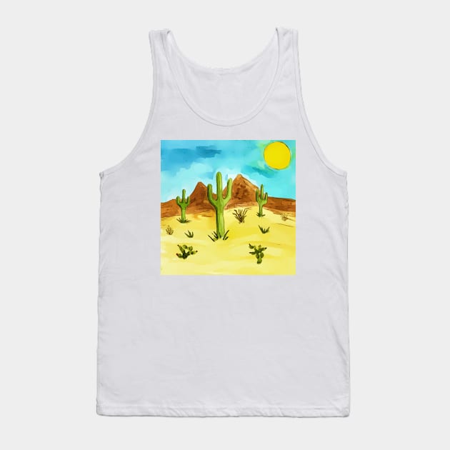 Saguaro cactus as seen in the Saguaro National Park in Arizona Tank Top by WelshDesigns